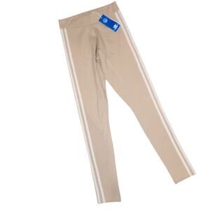 Nwt Adidas Creme And White 3 Stripes Ankle‎ Length Leggins Sz XS
